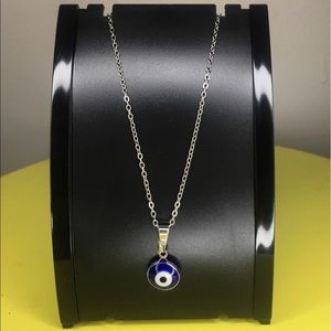 Silver Chain Evil Eye Necklace